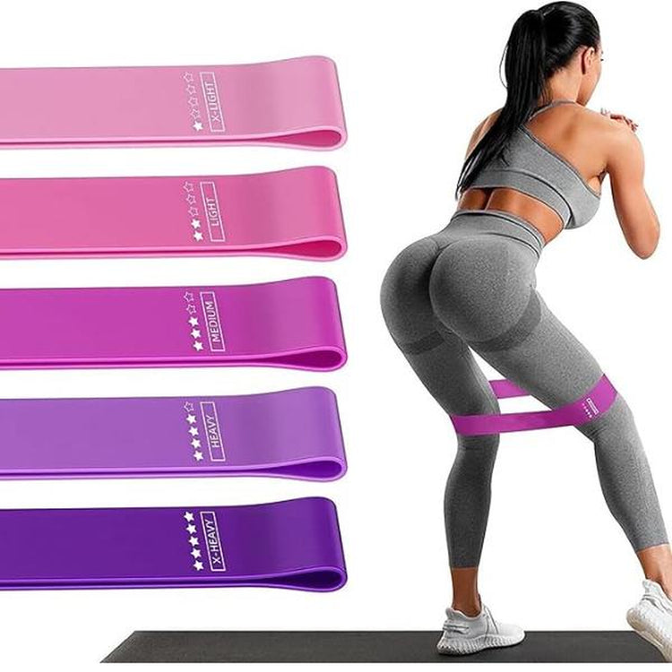 JAKKOFOXX Resistance Loop Exercise Bands - Set of 5 for Home Fitness, Strength Training, Physical Therapy and Stretching