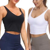 THE GYM PEOPLE Sports Bra for Women Longline Padded Bra Yoga Crop Tank Tops Fitness Workout Running Top Tiktokshopbacktoschool Summer Athletic Wear