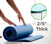 Thick Yoga Mat with Easy-Cinch Yoga Mat Carrier Strap - Fitness & Exercise Mat, 72"L X 24"W X 2/5 Inch Thick - Perfect Gift