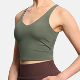 THE GYM PEOPLE Sports Bra for Women Longline Padded Bra Yoga Crop Tank Tops Fitness Workout Running Top Tiktokshopbacktoschool Summer Athletic Wear