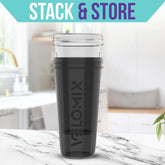 VELOMIX - 2 Pack 28 Oz Protein Shaker Bottles with 2X Wire Whisk & Leak Proof Shaker Cups for Protein Shakes - 100% Leak Proof Design