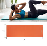 Thick Yoga Mat with Easy-Cinch Yoga Mat Carrier Strap - Fitness & Exercise Mat, 72"L X 24"W X 2/5 Inch Thick - Perfect Gift