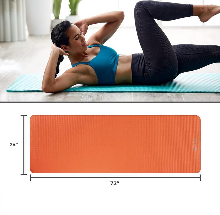 Thick Yoga Mat with Easy-Cinch Yoga Mat Carrier Strap - Fitness & Exercise Mat, 72"L X 24"W X 2/5 Inch Thick - Perfect Gift