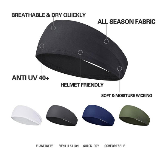 Solid Color Quick Dry Sports Headband (5 Counts), Sweat Absorbing Headband for Men and Women, Sports Headband for Running, Cycling, Basketball, Yoga, Fitness Workout