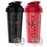 VELOMIX - 2 Pack 28 Oz Protein Shaker Bottles with 2X Wire Whisk & Leak Proof Shaker Cups for Protein Shakes - 100% Leak Proof Design