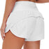 Women High Waisted Back Pocket Yoga Shorts Double Layer Running Yoga Sports Shorts