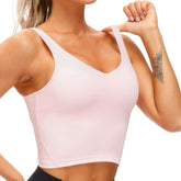 THE GYM PEOPLE Sports Bra for Women Longline Padded Bra Yoga Crop Tank Tops Fitness Workout Running Top Tiktokshopbacktoschool Summer Athletic Wear