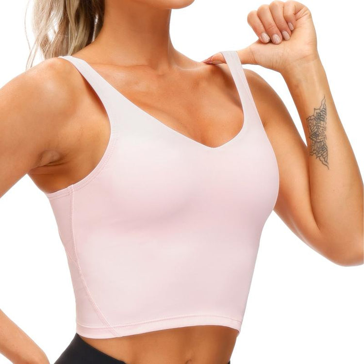 THE GYM PEOPLE Sports Bra for Women Longline Padded Bra Yoga Crop Tank Tops Fitness Workout Running Top Tiktokshopbacktoschool Summer Athletic Wear