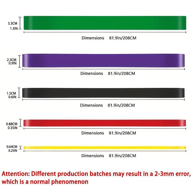 Resistance Band, 5 Counts/Set Durable Stretching Band, Elastic Band for Home Gym Workout, Fitness Equipment for Men and Women, Fitness Workout, Calisthenics Tools, Flex Straps, Exercise Equipment, Fitness Training Band, Home Gym Kit