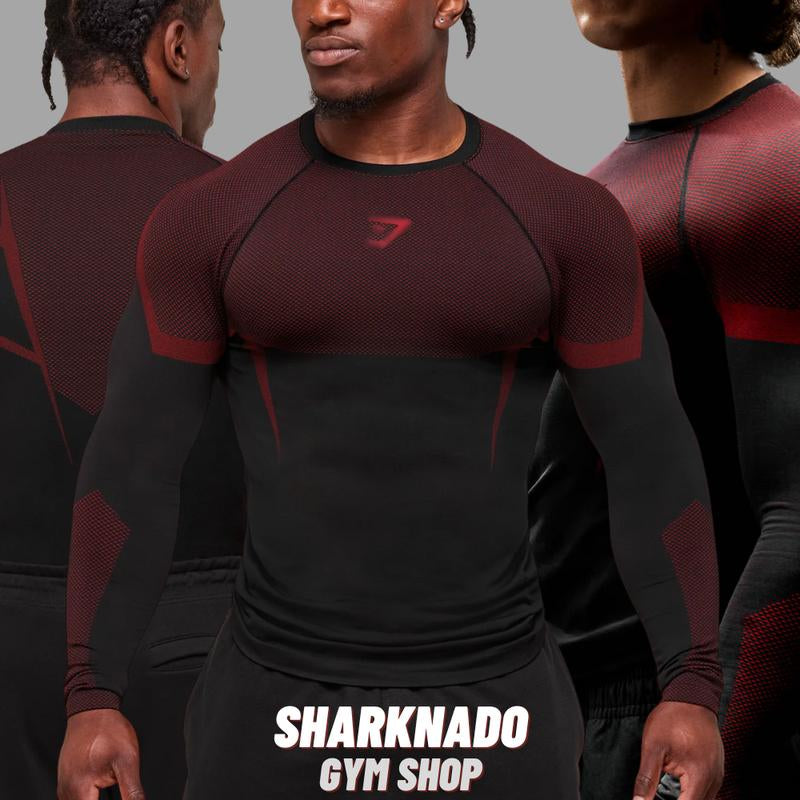 Men Gym Long Sleeves T-Shirt, Comfortable Quick Dry Sportswear for Male, Workouts Fitness Tops, Athletic Tight Shirt
