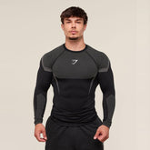 Men Gym Long Sleeves T-Shirt, Comfortable Quick Dry Sportswear for Male, Workouts Fitness Tops, Athletic Tight Shirt