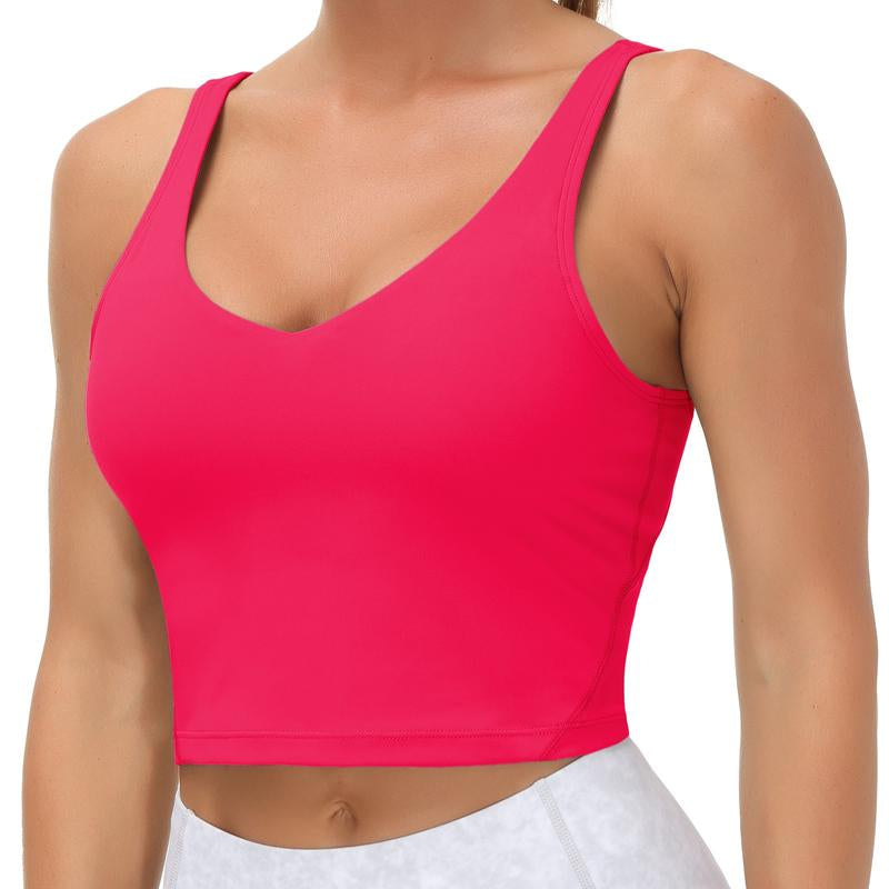 THE GYM PEOPLE Sports Bra for Women Longline Padded Bra Yoga Crop Tank Tops Fitness Workout Running Top Tiktokshopbacktoschool Summer Athletic Wear
