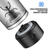 Zongym Electric Protein Shaker Bottle, 22Oz Blender for Mixing Protein, Gym Portable Cup, and Cocktails, BPA Free Self Stirring Shaker with Waterproof Design in Sleek Black