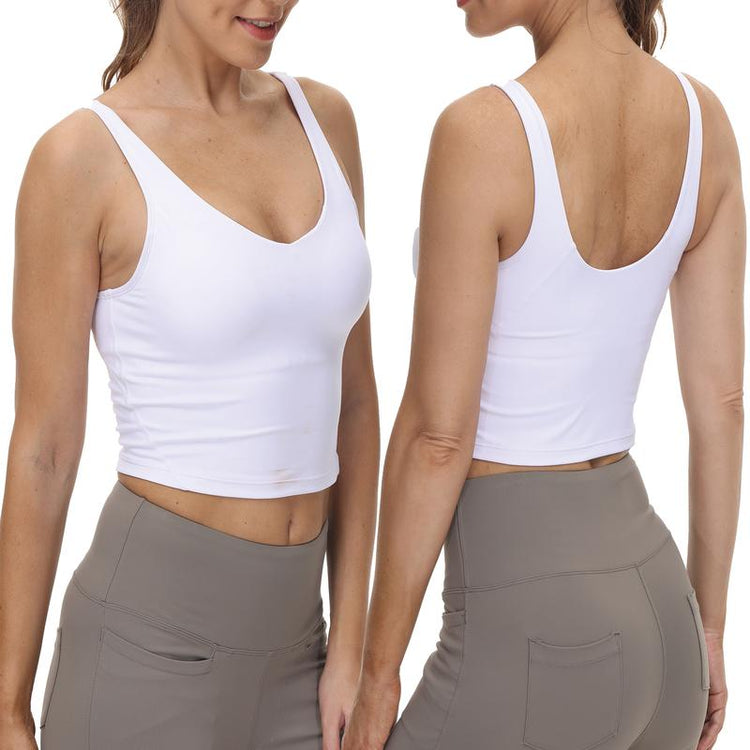 THE GYM PEOPLE Sports Bra for Women Longline Padded Bra Yoga Crop Tank Tops Fitness Workout Running Top Tiktokshopbacktoschool Summer Athletic Wear
