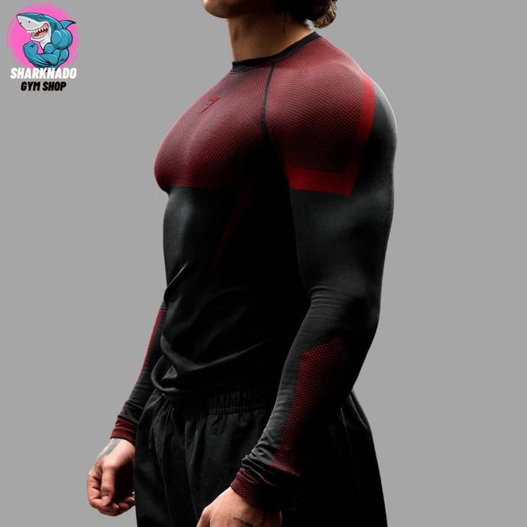 Men Gym Long Sleeves T-Shirt, Comfortable Quick Dry Sportswear for Male, Workouts Fitness Tops, Athletic Tight Shirt
