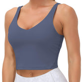 THE GYM PEOPLE Sports Bra for Women Longline Padded Bra Yoga Crop Tank Tops Fitness Workout Running Top Tiktokshopbacktoschool Summer Athletic Wear
