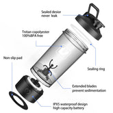Zongym Electric Protein Shaker Bottle, 22Oz Blender for Mixing Protein, Gym Portable Cup, and Cocktails, BPA Free Self Stirring Shaker with Waterproof Design in Sleek Black